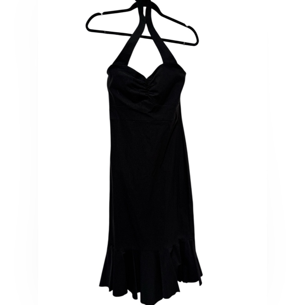 RockSteady Black Sheath Halter Mermaid shaped Pinup dress